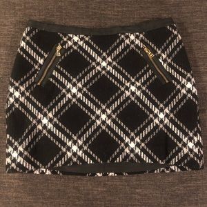 Express Black Plaid Mini Skirt